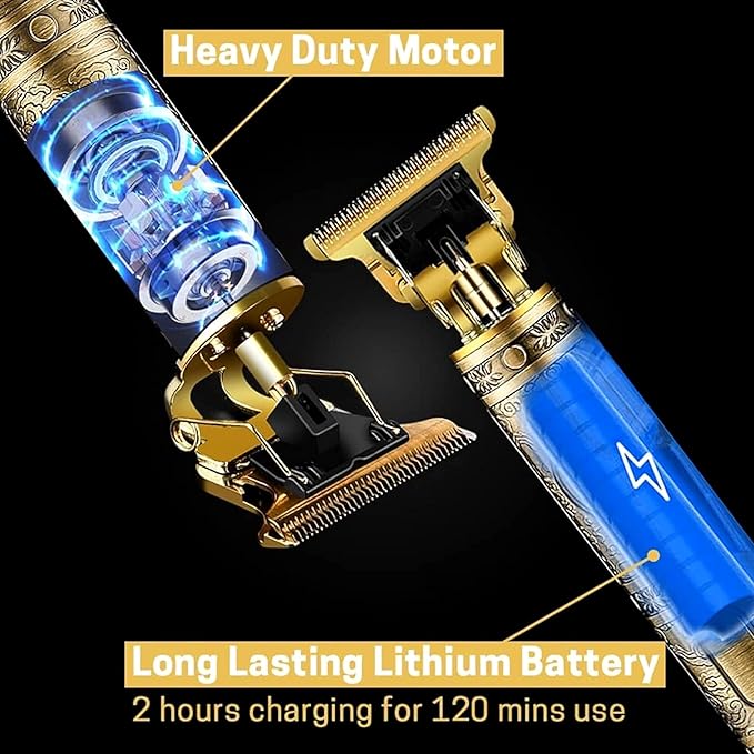 GOLDEN TRIMMER 2-Speed Professional Rechargeable Cordless Shaver and Low Noise Water Proof Electric Trimmer